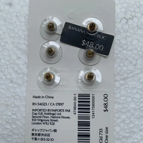 NEW Banana Republic 3pr Stud Dangling Gold Tone Earrings - Picture 3 of 3